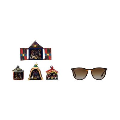 Alternate image for Hand Made Religious Wood Christmas Ornaments Set of 4 Nativity