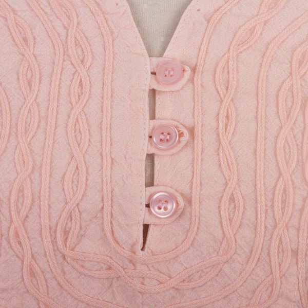 Alternate image for Pale Melon Orange Embroidered Cotton Tunic Top from Peru Sunset in Lima