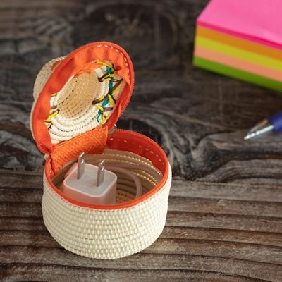 Alternate image for Decorative Palm Fiber Box Lambayeque Hat