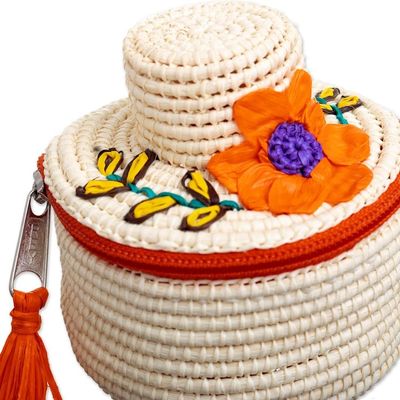 Alternate image for Decorative Palm Fiber Box Lambayeque Hat