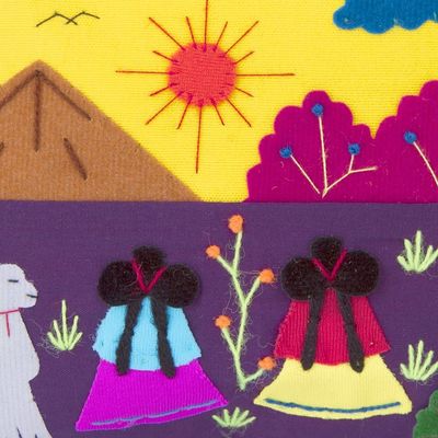 Alternate image for Embroidered Multicolor Cotton Blend Coin Purse from Peru Andean Sunrise