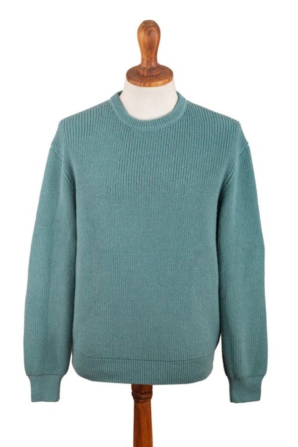 Alternate image for Recycled Fiber  Baby Alpaca Mens Pullover in Light Azure Robins Egg