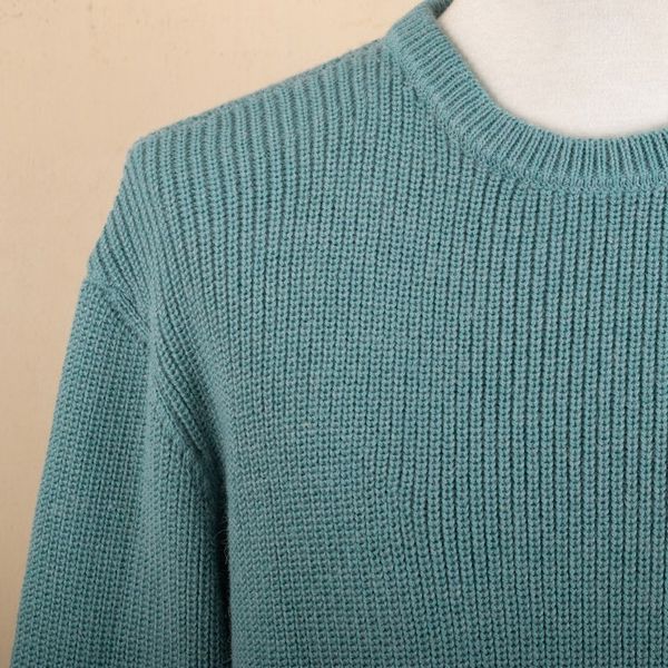 Alternate image for Recycled Fiber  Baby Alpaca Mens Pullover in Light Azure Robins Egg