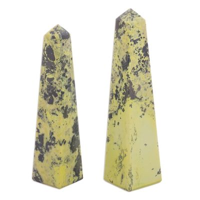 Alternate image for Serpentine Obelisks Sculpture Pair Rebirth