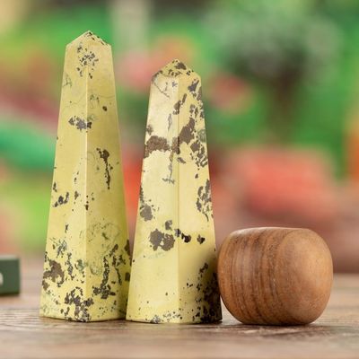 Alternate image for Serpentine Obelisks Sculpture Pair Rebirth