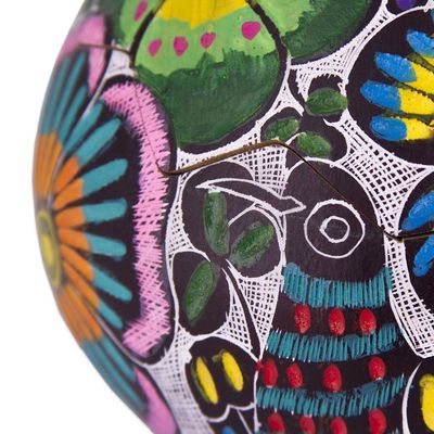 Alternate image for Hand-Painted Birds and Flowers Gourd Decorative Box Dawns Song