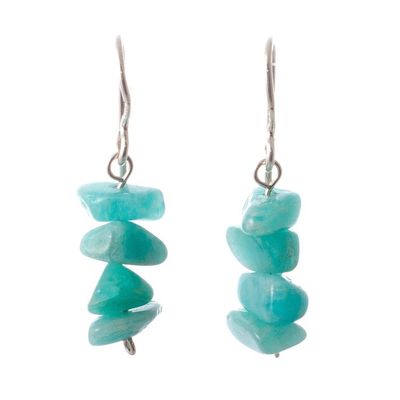 Alternate image for Amazonite Beaded Dangle Earrings Crafted in Peru Aqua Harmony