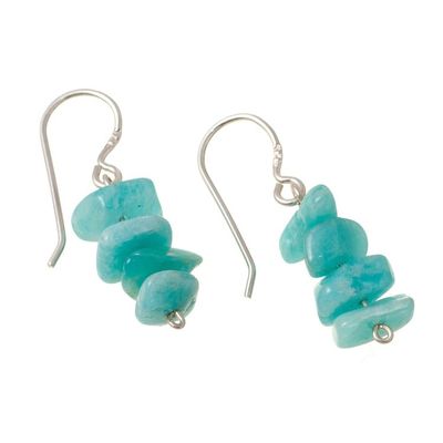 Alternate image for Amazonite Beaded Dangle Earrings Crafted in Peru Aqua Harmony