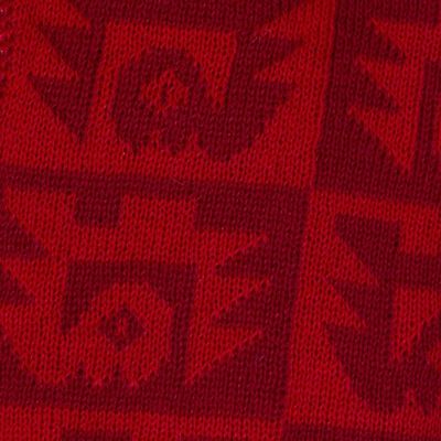 Alternate image for Alpaca Blend Crimson and Cinnabar Scarf Red Paracas Shadows