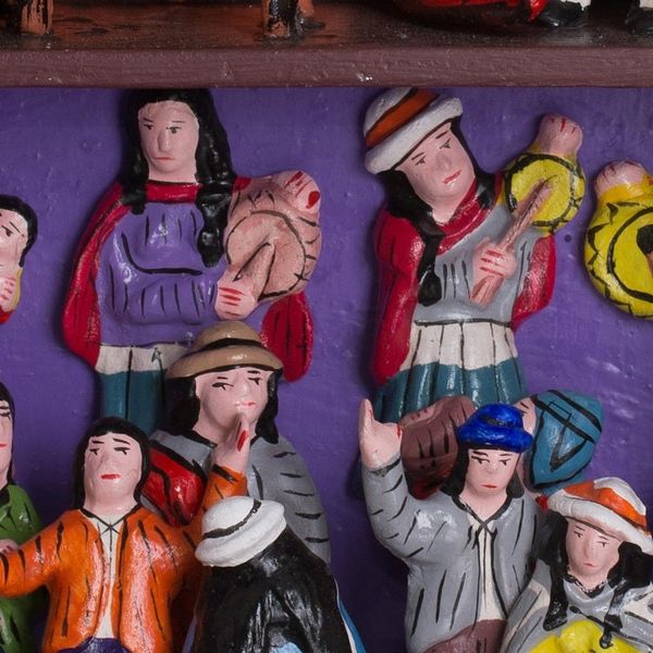 Alternate image for Folk Art Wood Retablo Sculpture from Peru Yawar Fiesta