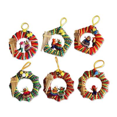 Alternate image for Ornaments Set of 6 Musical Wreath