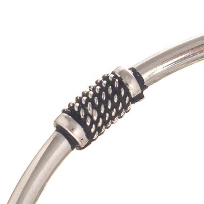 Alternate image for 925 Sterling Silver Hinged Bracelet with Antiqued Accents Vintage Snap