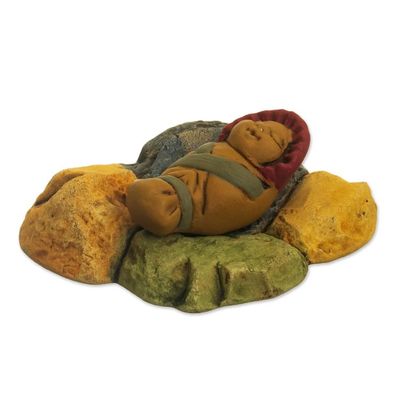 Alternate image for Andean Ceramic Nativity Set with Alpacas from Peru Suri Nativity