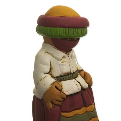 Alternate image for Andean Ceramic Nativity Set with Alpacas from Peru Suri Nativity