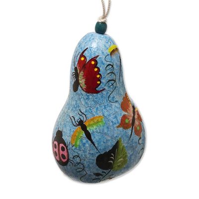 Alternate image for Hand Painted Dried Gourd Birdhouse Sunflower and Sky