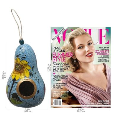 Alternate image for Hand Painted Dried Gourd Birdhouse Sunflower and Sky