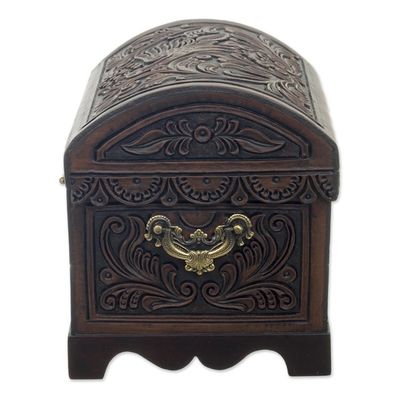Alternate image for Cedar and Leather Floral Bird Decorative Box from Peru Andean Flight