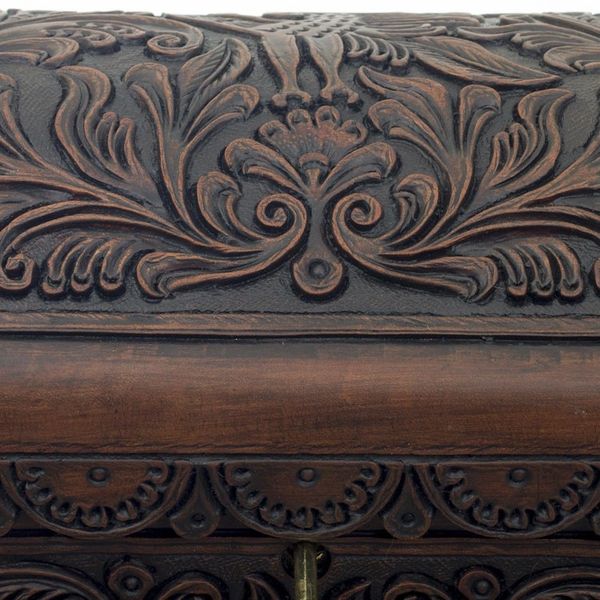 Alternate image for Cedar and Leather Floral Bird Decorative Box from Peru Andean Flight