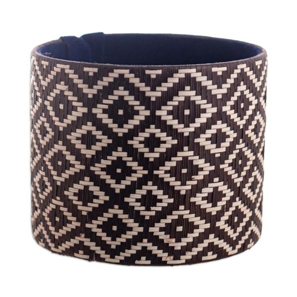 Alternate image for Wide Natural Fiber Cuff Bracelet Deep Meditation