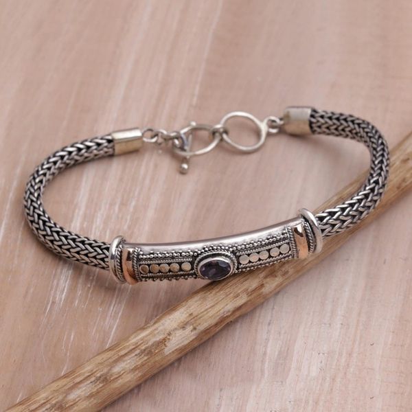 Alternate image for Gold Accent 925 Silver Amethyst Pendant Bracelet form Bali Center of Hope