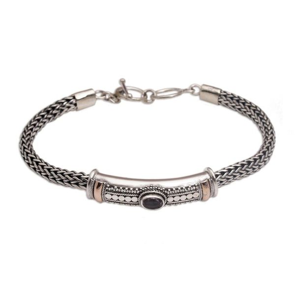 Alternate image for Gold Accent 925 Silver Amethyst Pendant Bracelet form Bali Center of Hope