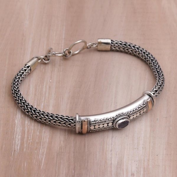 Alternate image for Gold Accent 925 Silver Amethyst Pendant Bracelet form Bali Center of Hope