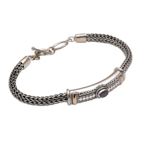 Alternate image for Gold Accent 925 Silver Amethyst Pendant Bracelet form Bali Center of Hope
