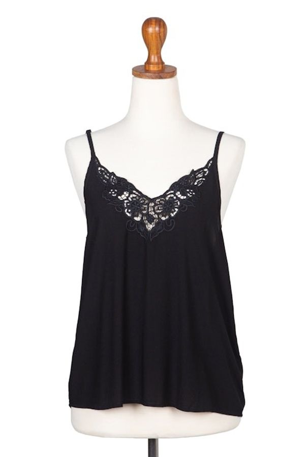 Alternate image for Floral Embroidered Rayon Tank Top in Onyx from Bali Onyx Kerawang