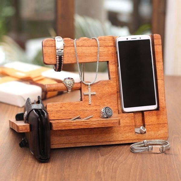 Alternate image for Natural-Finish Jempinis Wood Organizer from Bali Singaraja Natural