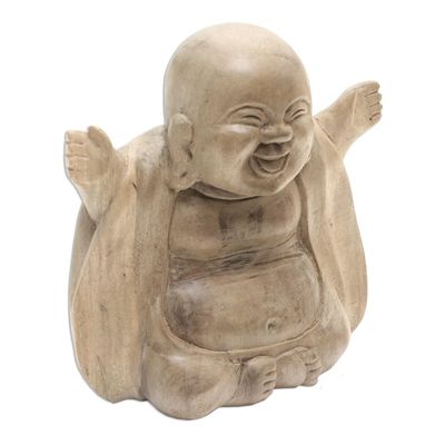 Alternate image for Buddha Sculpture in Hibiscus Wood Mirthful Buddha