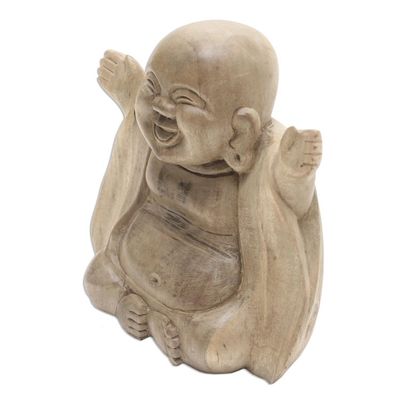 Alternate image for Buddha Sculpture in Hibiscus Wood Mirthful Buddha