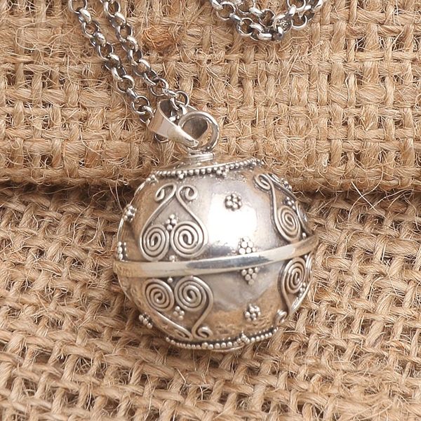 Alternate image for Balinese Handcrafted Harmony Ball Heart Necklace in Silver Forever Yours