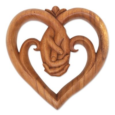 Alternate image for World Peace Project Wood Wall Panel Handcarved in Bali Peace Begins with Love