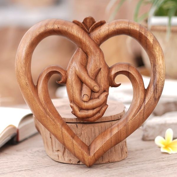 Alternate image for World Peace Project Wood Wall Panel Handcarved in Bali Peace Begins with Love