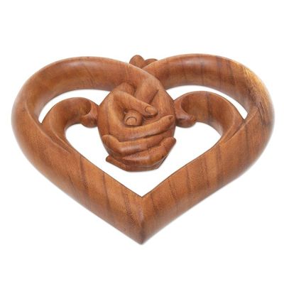 Alternate image for World Peace Project Wood Wall Panel Handcarved in Bali Peace Begins with Love