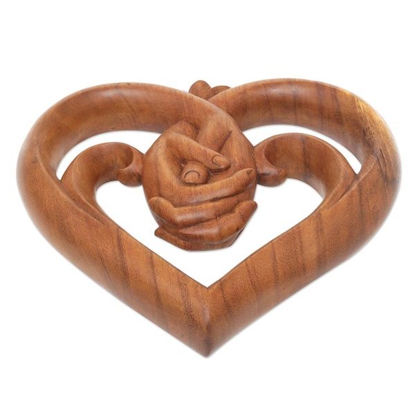 Alternate image for World Peace Project Wood Wall Panel Handcarved in Bali Peace Begins with Love
