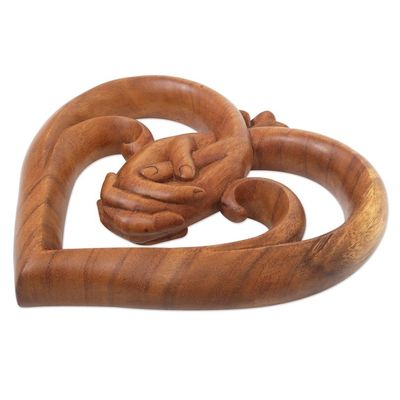 Alternate image for World Peace Project Wood Wall Panel Handcarved in Bali Peace Begins with Love