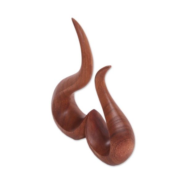Alternate image for Hand-Carved Suar Wood Abstract Growing Heart Sculpture Growing Heart