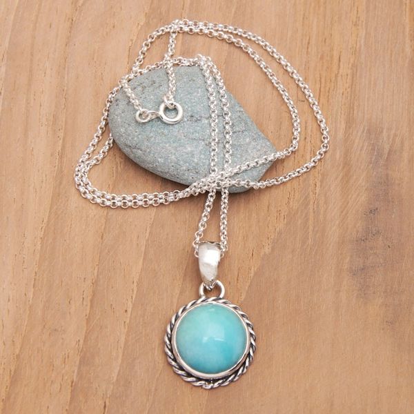 Alternate image for Sterling Silver Pendant Necklace with Amazonite Cabochon Successful Destiny