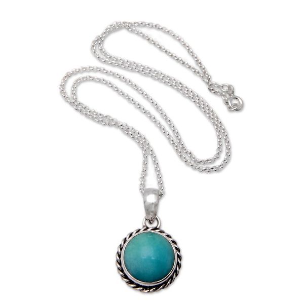 Alternate image for Sterling Silver Pendant Necklace with Amazonite Cabochon Successful Destiny