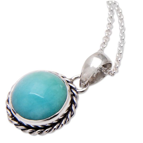 Alternate image for Sterling Silver Pendant Necklace with Amazonite Cabochon Successful Destiny