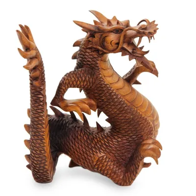 Alternate image for Suar Wood Carving from Indonesia Legendary Dragon
