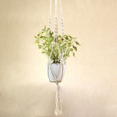 Alternate image for Hand-Woven Cotton Plant Hanger from Bali Lounging Plant