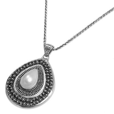 Alternate image for Artisan Crafted Sterling Silver and Cultured Pearl Necklace Pearl of Hope