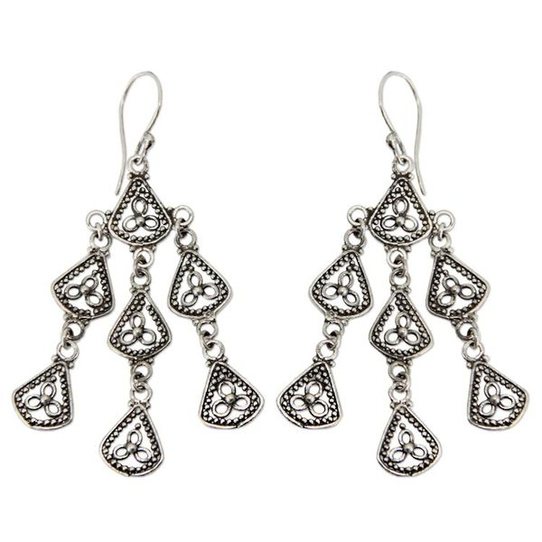 Alternate image for Sterling Silver Chandelier Earrings Bali Belle