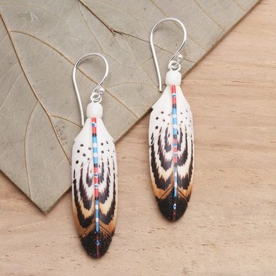 Alternate image for Handcrafted Falcon Feather Theme Earrings Falcon Feather