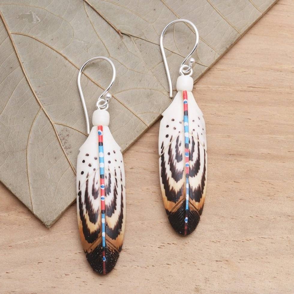 Handcrafted Falcon Feather Theme Earrings 'Falcon Feather'
