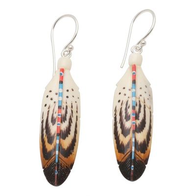 Alternate image for Handcrafted Falcon Feather Theme Earrings Falcon Feather