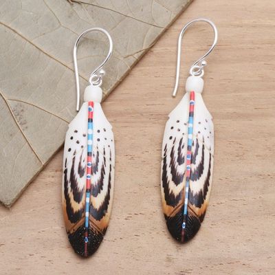 Alternate image for Handcrafted Falcon Feather Theme Earrings Falcon Feather