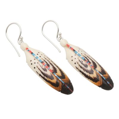 Alternate image for Handcrafted Falcon Feather Theme Earrings Falcon Feather